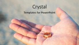  Presentation with golden wedding - Beautiful presentation featuring holding a golden wedding band backdrop and a light gray colored foreground