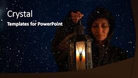 Presentation with dark night - Colorful presentation theme enhanced with holding-a-lantern backdrop and a black colored foreground
