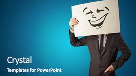  Presentation with cool - Presentation theme consisting of holding a paper with cool background and a teal colored foreground