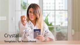  Presentation with home security camera - PPT theme featuring holding a passport of german background and a  colored foreground
