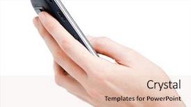  Presentation with man holding phone - Colorful slide deck enhanced with holding a phone on white backdrop and a lemonade colored foreground