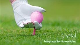  Presentation with pink white - Beautiful slides featuring holding a pink golf ball backdrop and a tawny brown colored foreground