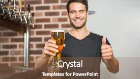  Presentation with beer bar pub tap counter - Slide set enhanced with holding a pint of beer background and a tawny brown colored foreground