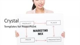  Presentation with marketing - Presentation theme with holding a placard showing marketing background and a white colored foreground