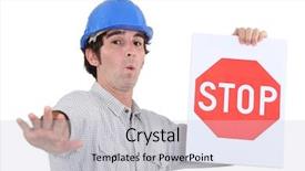  Presentation with stop - Slides with fallen leaves on lawn autumn winter natural scenery background and a seafoam green colored foreground