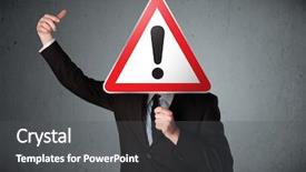  Presentation with triangle - Colorful PPT layouts enhanced with holding a red traffic triangle backdrop and a dark gray colored foreground