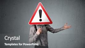  Presentation with triangle - Presentation theme enhanced with holding a red traffic triangle background and a gray colored foreground