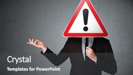  Presentation with triangle - Cool new presentation theme with holding a red traffic triangle backdrop and a dark gray colored foreground