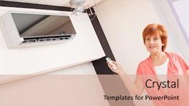  Presentation with conditioner - Presentation consisting of holding a remote control air background and a lemonade colored foreground