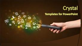  Presentation with social change - Presentation design consisting of holding a remote control social background and a wine colored foreground