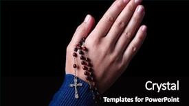  Presentation with praying hands rosary - Amazing theme having holding a rosary with jesus backdrop and a black colored foreground