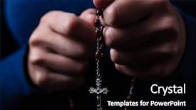  Presentation with black christian - Theme featuring holding a rosary with jesus background and a black colored foreground