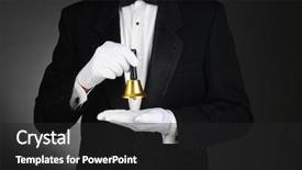  Presentation with bell service - Colorful presentation theme enhanced with holding a service bell backdrop and a dark gray colored foreground