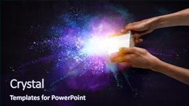  Presentation with magic - Presentation theme with holding a small magic paper background and a wine colored foreground