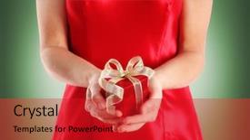  Presentation with red gold - Presentation theme consisting of holding a small red gift background and a crimson colored foreground