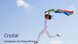  Presentation with south beach - Cool new presentation with holding a south african flag backdrop and a sky blue colored foreground