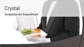  Presentation with butler - Presentation theme enhanced with holding a take-out food background and a white colored foreground