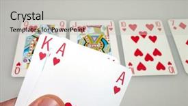  Presentation with texas - Colorful slides enhanced with holding a texas hold'em royal flush backdrop and a light gray colored foreground