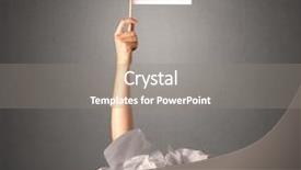  Presentation with crumpled paper various balls - Cool new slide deck with holding a white blank flag backdrop and a  colored foreground