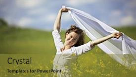  Presentation with rapeseed - Beautiful slides featuring larb moo and fresh vegetable thai spicy pork salad backdrop and a white colored foreground