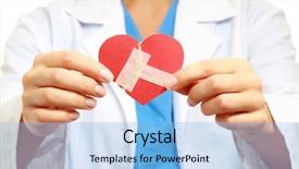  Presentation with wounded - Cool new slides with holding a wounded paper heart backdrop and a light blue colored foreground