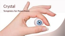  Presentation with eye glass - Beautiful presentation featuring holding an artificial glass eye backdrop and a  colored foreground