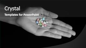  Presentation with female - Audience pleasing presentation theme consisting of holding an assortment of generic backdrop and a  colored foreground