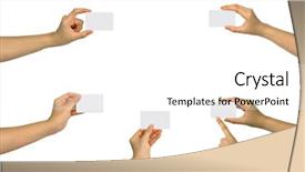  Presentation with business card - PPT layouts featuring holding an empty business card background and a white colored foreground