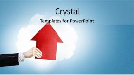  Presentation with business growth - Slide set with holding arrow representing business growth background and a light blue colored foreground