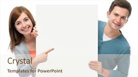  Presentation with teenagers - Theme having holding at a blank board background and a sky blue colored foreground