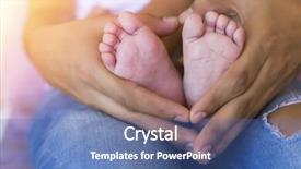  Presentation with baby s foot feet - Slide set enhanced with holding baby feet with heart background and a ocean colored foreground