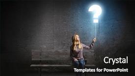  Presentation with swot analysis question mark word - Presentation theme with holding balloon shaped like question background and a dark gray colored foreground