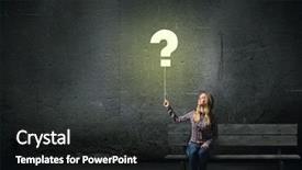  Presentation with casual young people - Cool new presentation with holding balloon shaped like question backdrop and a dark gray colored foreground