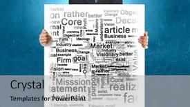  Presentation with leadership - PPT theme enhanced with holding banner with business leadership background and a  colored foreground