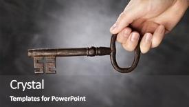  Presentation with antique alexandria - Amazing slide deck having holding big antique skeleton key backdrop and a  colored foreground