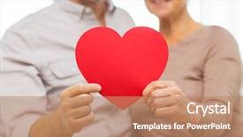  Presentation with family day - Beautiful slide set featuring holding big red paper heart backdrop and a coral colored foreground