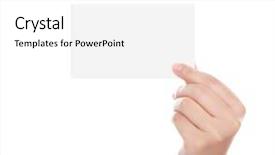  Presentation with business women - Slide deck enhanced with women hand holding blank paper background and a white colored foreground