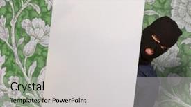  Presentation with blank - Audience pleasing PPT theme consisting of holding blank placard against wallpaper backdrop and a  colored foreground