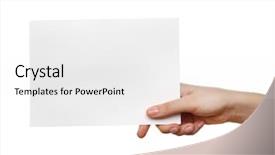  Presentation with white sheet - Colorful PPT layouts enhanced with female hand holding blank sheet backdrop and a white colored foreground