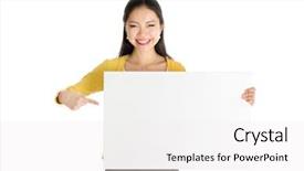  Presentation with asian carp - Slides with holding blank white paper card background and a white colored foreground