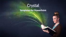  Presentation with book store retail - Beautiful slides featuring holding book with green wave backdrop and a  colored foreground