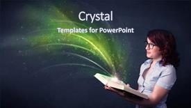  Presentation with book - Beautiful presentation featuring holding book with green wave backdrop and a  colored foreground