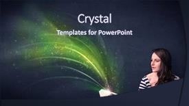  Presentation with book - PPT theme consisting of holding book with green wave background and a  colored foreground