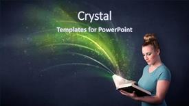  Presentation with book - Colorful PPT theme enhanced with holding book with green wave backdrop and a wine colored foreground