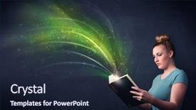  Presentation with book - Audience pleasing slide set consisting of holding book with green wave backdrop and a wine colored foreground