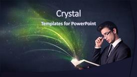  Presentation with environmental psychology man green - Presentation theme featuring holding book with green wave background and a wine colored foreground