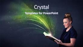  Presentation with diwali sweets recipe book - PPT theme consisting of holding book with green wave background and a wine colored foreground