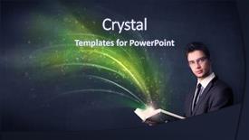  Presentation with book - Amazing PPT theme having holding book with green wave backdrop and a wine colored foreground