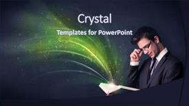  Presentation with environmental psychology man green - Amazing slides having holding book with green wave backdrop and a wine colored foreground