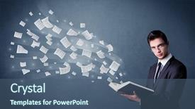  Presentation with book pages turning - Slides having holding book with pages flying background and a  colored foreground